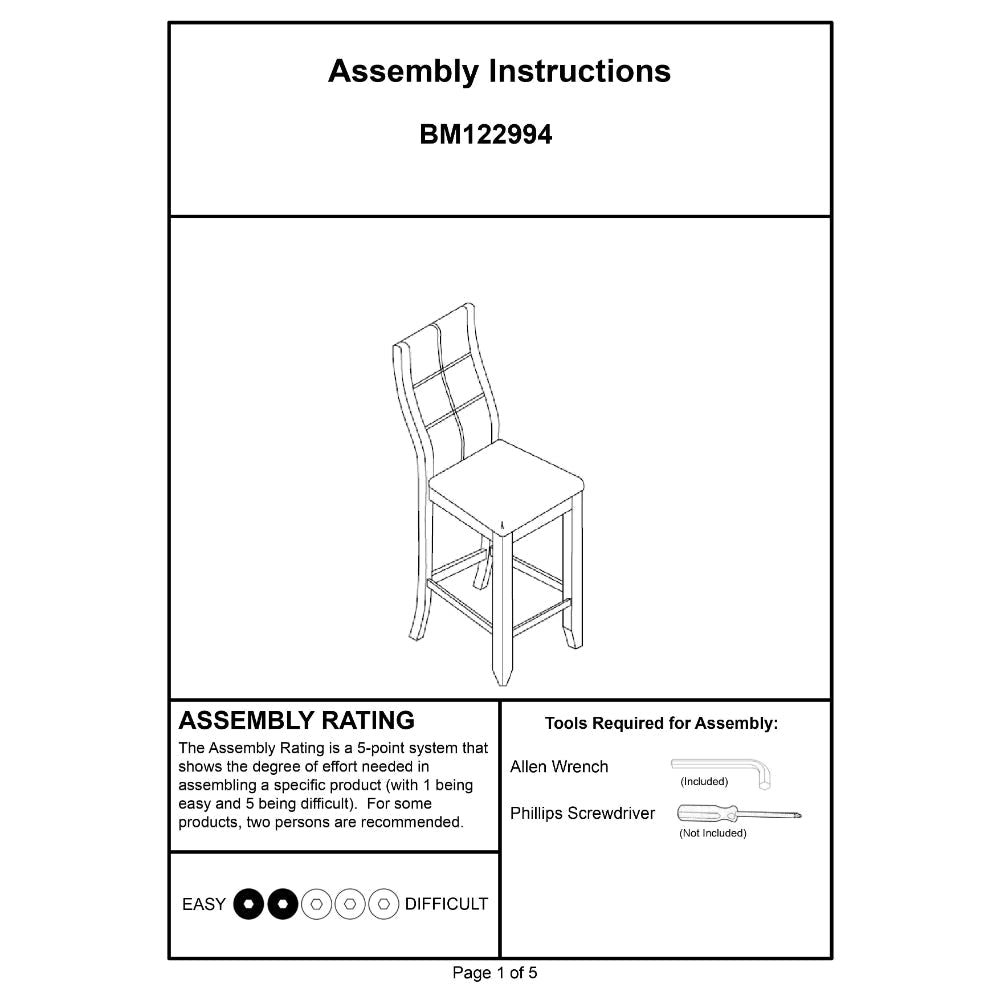 Townsend Ii Leatherette Parson Chair Counter Height Chair Set Of 2 By Casagear Home FOA-CM3339DK-PC-2PK