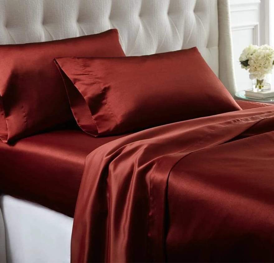 Nantes 4 Piece Wrinkle Free King Size Satin Sheet Set