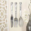 26169 Artistic Cutlery Wall Decor In Metal, Set of Three, Silver-Benzara