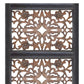 Rectangular Wall Panel with Intricate Floral Carvings Burnt Black The Urban Port 32661