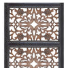 Rectangular Wall Panel with Intricate Floral Carvings Burnt Black The Urban Port 32661