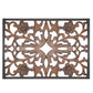 Rectangular Wall Panel with Intricate Floral Carvings Burnt Black The Urban Port 32661