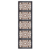 Rectangular Wall Panel with Intricate Floral Carvings Burnt Black The Urban Port 32661