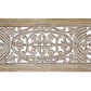 Rectangular Mango Wood Wall Panel Hand Crafted With Intricate Carving White and Brown The Urban Port 34130