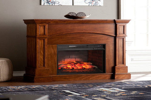 Corner convertible infrared fireplace