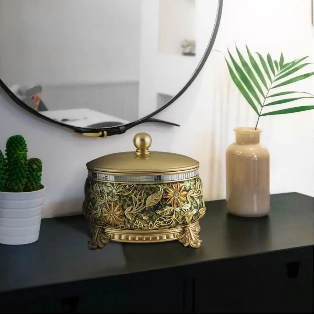 Polyresin Frame Lidded Jewelry Box