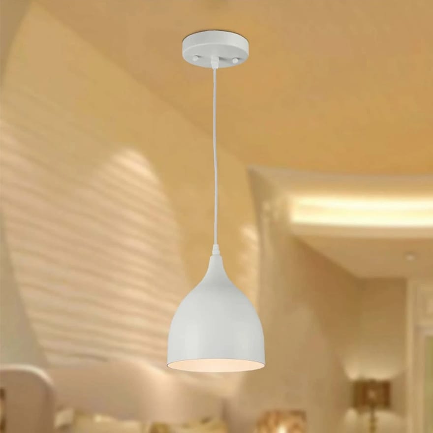 Walter Industrial Matt White 1 Light Ceiling Pendant