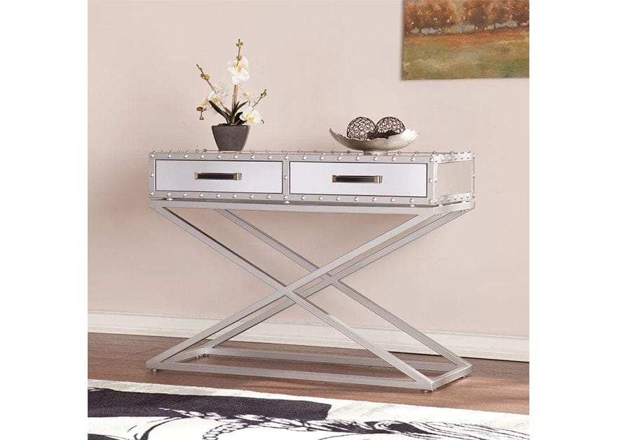 Lazio Industrial Mirrored Console Table