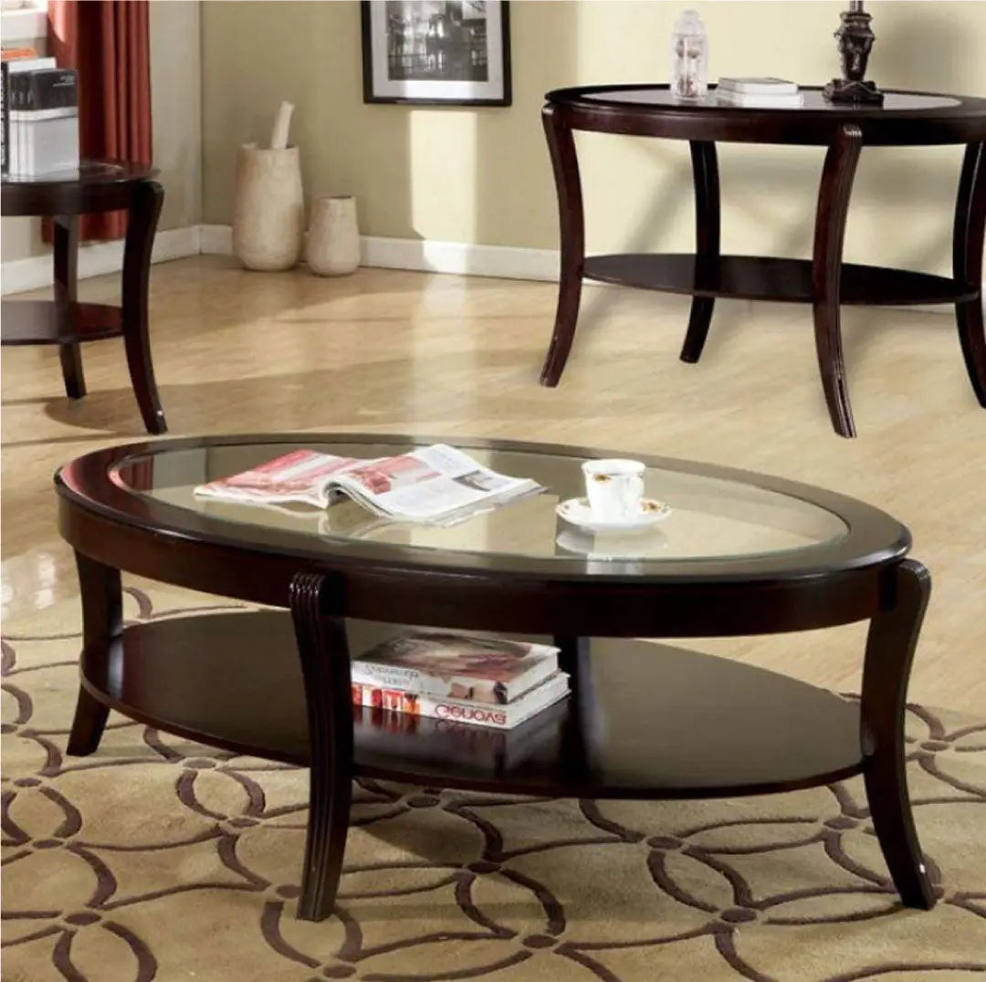 Finley Contemporary Coffee Table In Espresso Finish