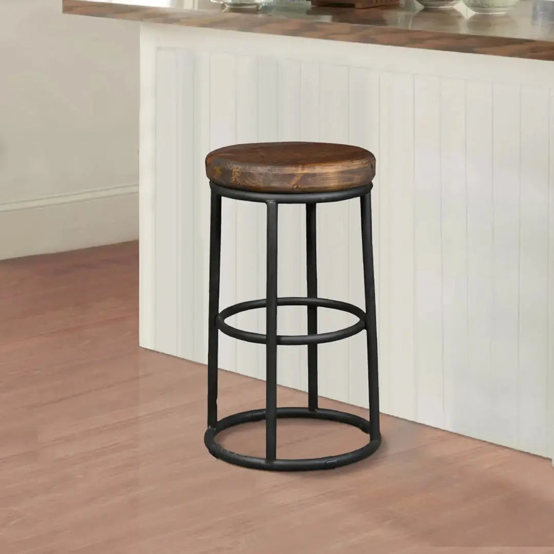 Ken 24 Inch Backless Round Counter Stool