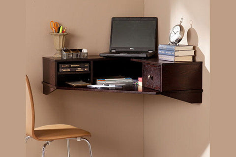 Corner wall mount desk