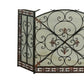 Traditional 3 Panel Metal Fire Screen With Filigree Design Bronze Black The Urban Port 71822