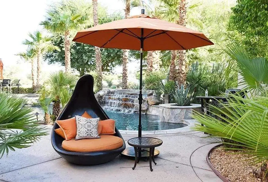 9 inch Collar Tilt Patio Umbrella with Crank Lift