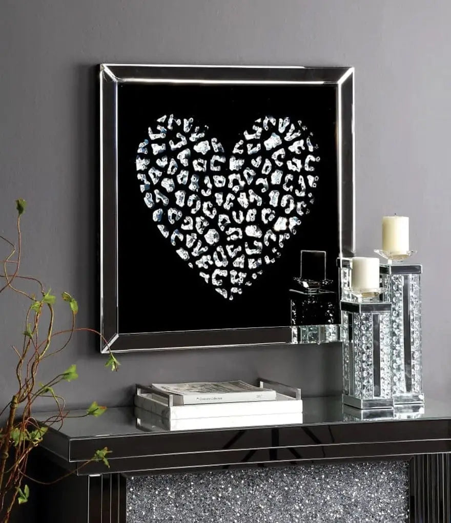 Decorative Wood and Mirror Heart Wall Art