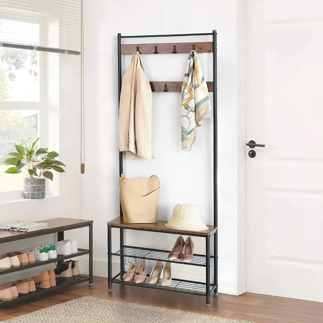 69 Inch Industrial Metal Frame Coat Rack