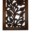 Mango Wood Wall Panel Hand Crafted with Leaves and Scroll Work Motif Brown - BM80949 BM80949