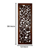 Mango Wood Wall Panel Hand Crafted with Leaves and Scroll Work Motif Brown - BM80949 BM80949