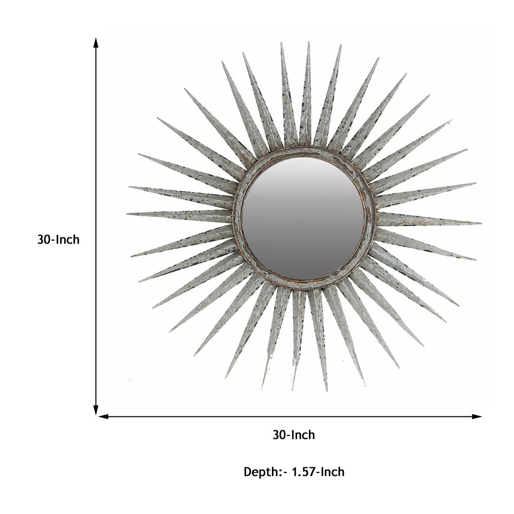 Distressed Sun inspired Mirror By Casagear Home ABH-32892