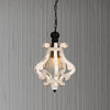 Maci 21 Inch French Country Chic Pendant Chandelier Distressed White Mango Wood The Urban Port BM147075