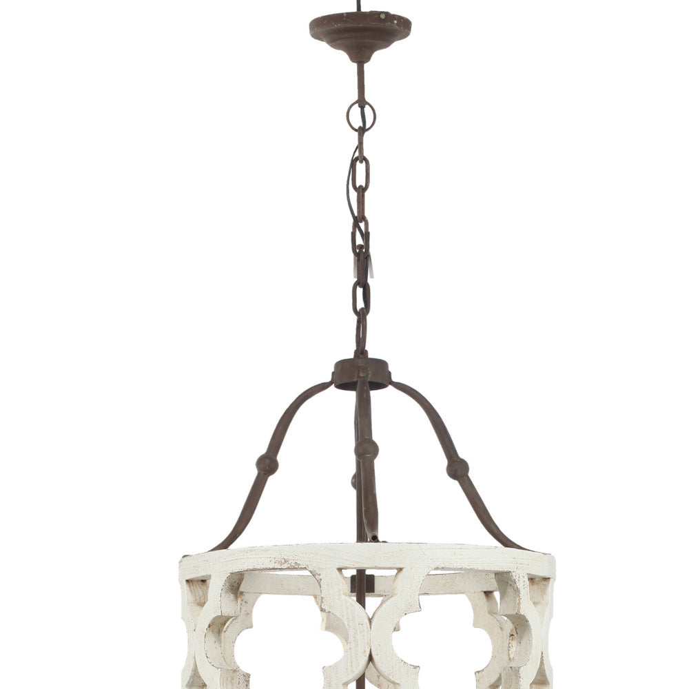 Joliette 4-Light Wood Chandelier White By Casagear Home ABH-40116