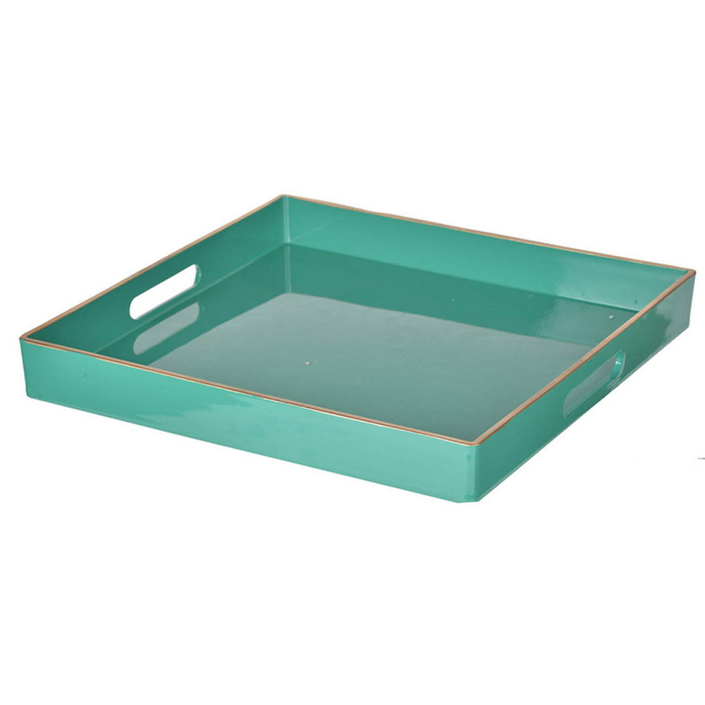 Mimosa Square Tray With Cutout Handles Green By Casagear Home ABH-42541