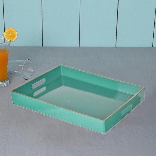 Mimosa Square Tray With Cutout Handles Green By Casagear Home ABH-42541
