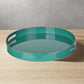 Mimosa Round Tray With Cutout Handles Green By Casagear Home ABH-42544