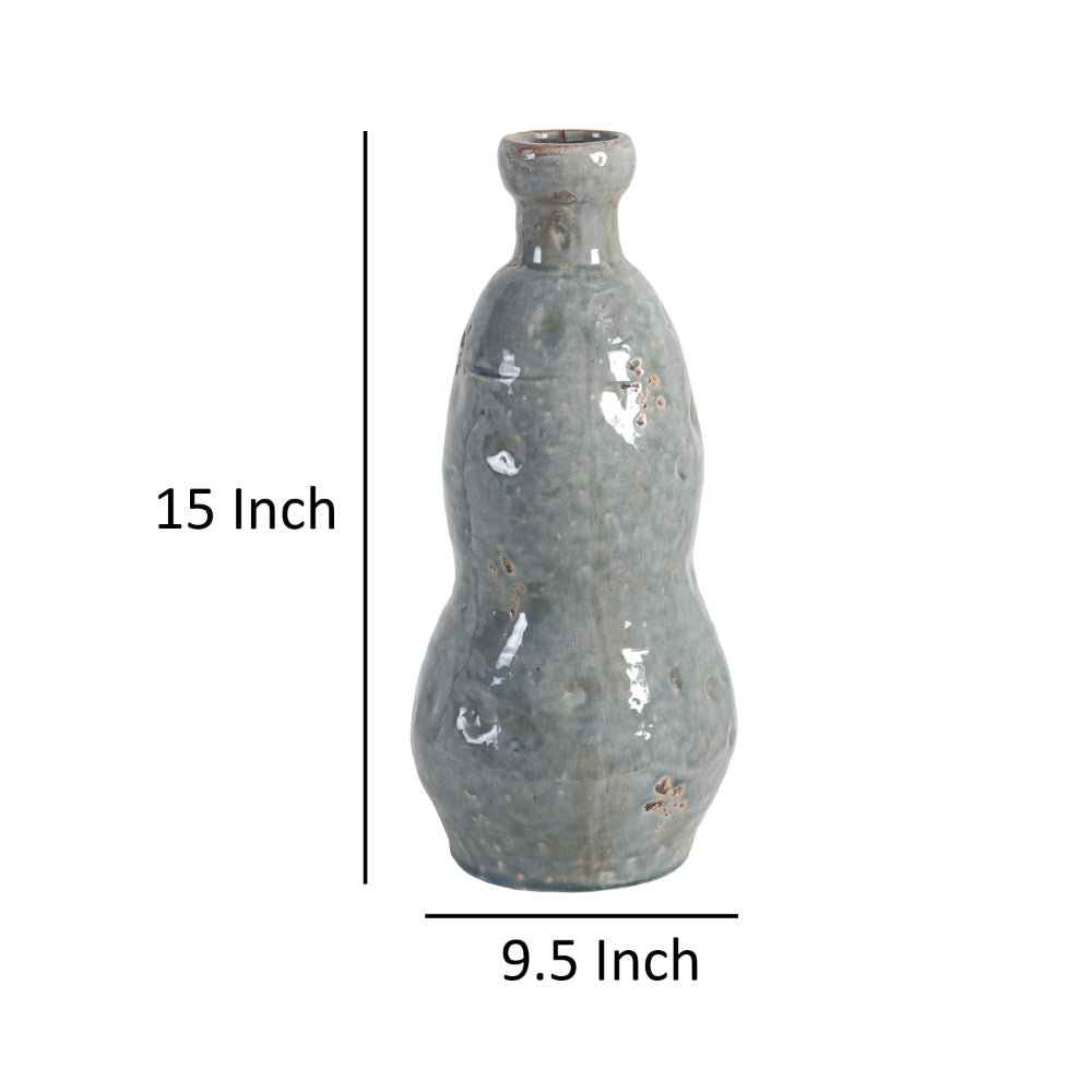 Polished Ceramic Vase Gray By Casagear Home ABH-69423