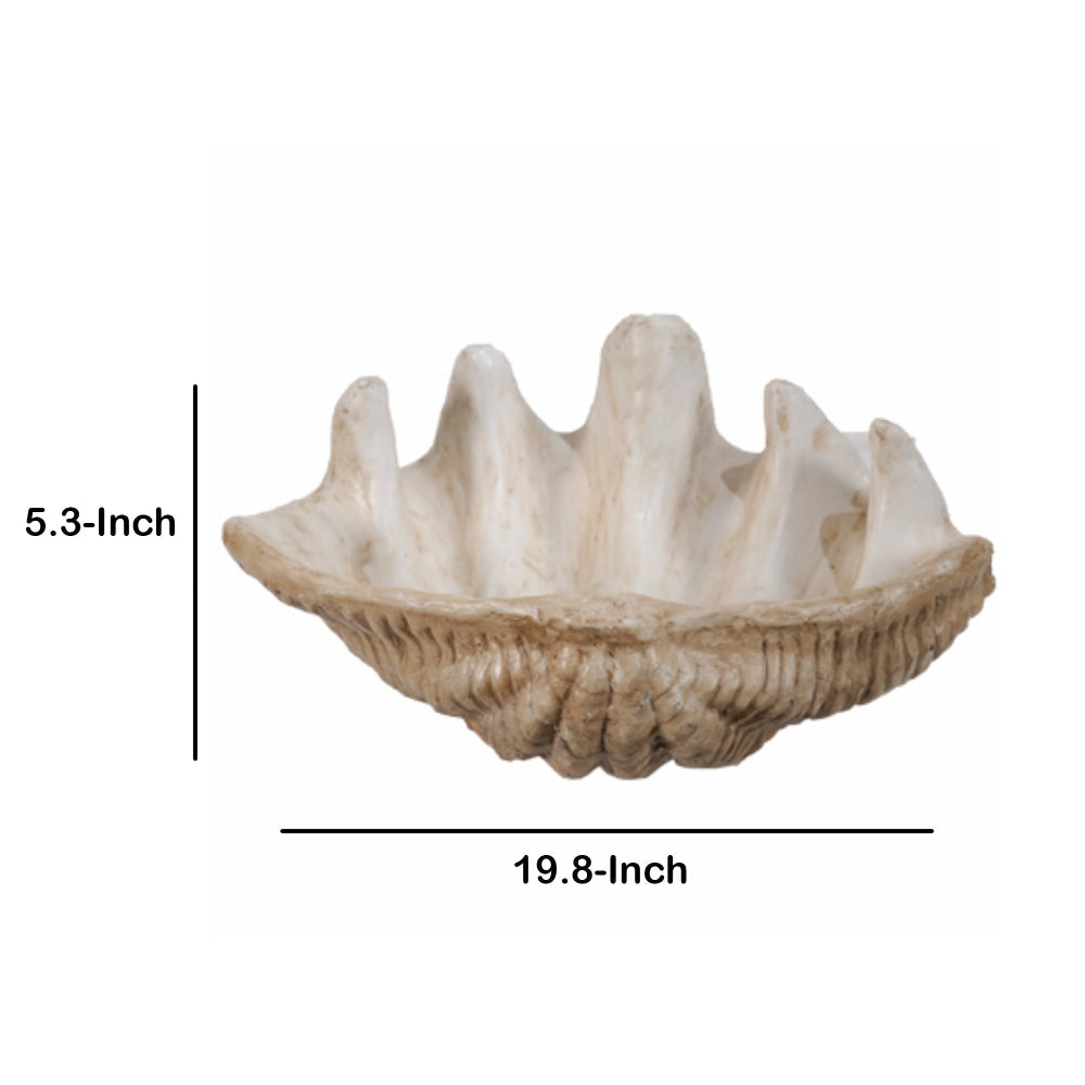 Medium Clam Shell Accent White By Casagear Home ABH-74704