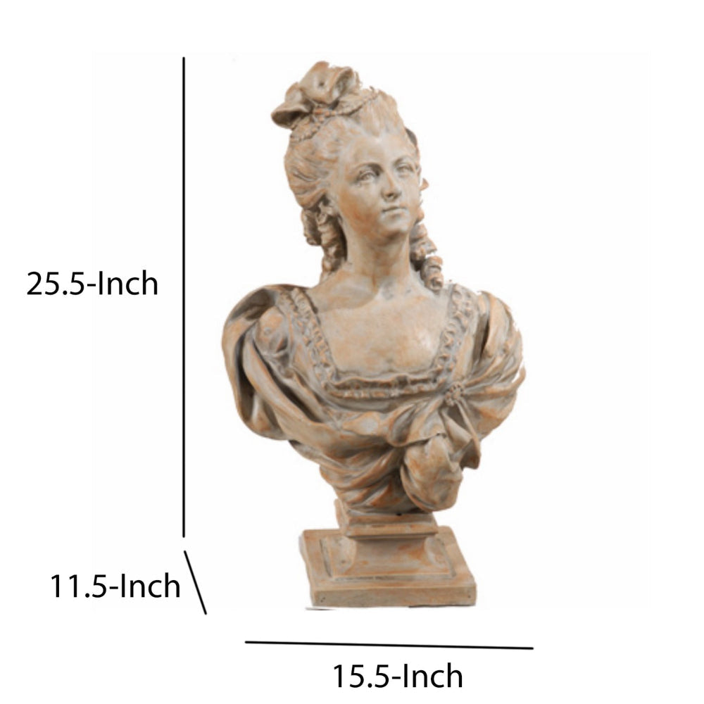 Artful Female Sculpture Bust Statue By Casagear Home ABH-74713