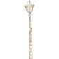 Maci 25 Inch 6 Light Vintage Crown Chandelier Cottage Chic Distressed White Mango Wood By Casagear Home ABH-DT38552