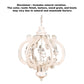 Maci 25 Inch 6 Light Vintage Crown Chandelier Cottage Chic Distressed White Mango Wood By Casagear Home ABH-DT38552