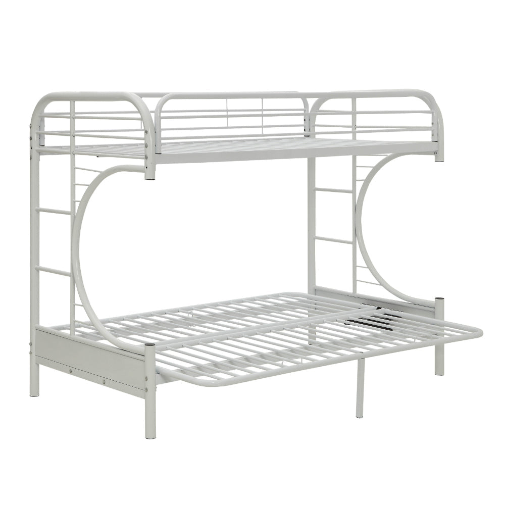 Eclipse Twin XL/Queen/Futon Bunk Bed White By Casagear Home AMF-02093WH