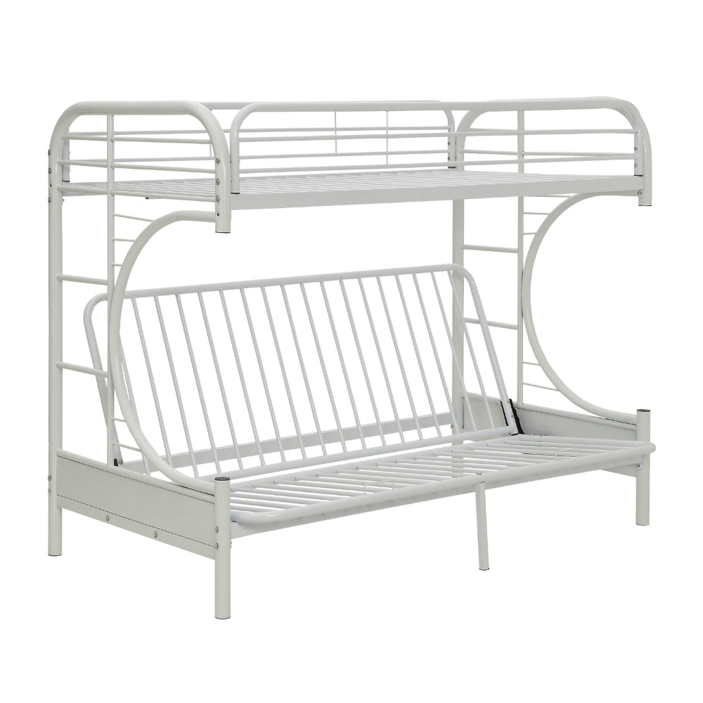 Eclipse Twin XL/Queen/Futon Bunk Bed White By Casagear Home AMF-02093WH