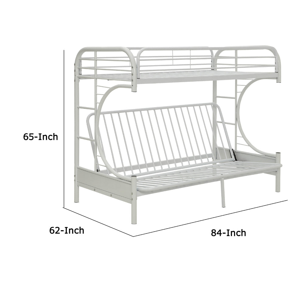 Eclipse Twin XL/Queen/Futon Bunk Bed White By Casagear Home AMF-02093WH