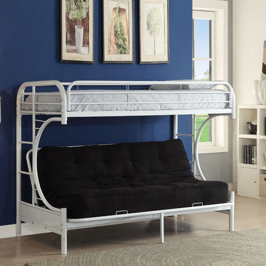 Eclipse Twin XL/Queen/Futon Bunk Bed, White By Casagear Home