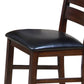 Leather Upholstered Wooden Side Chairs With Ladder Back Brown & Black (Set of 2) AMF-04624