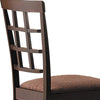 Wood & Fabric Side Chairs With Open Grid Pattern Back Espresso Brown Set Of 2 AMF-06851