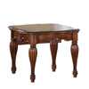 Wooden End Table with Carved Details, Cherry Brown By Casagear Home