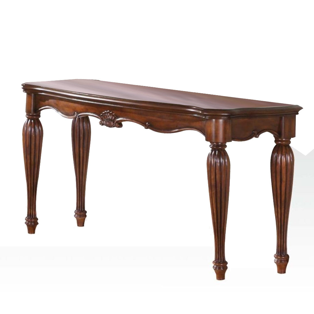 Wooden Sofa Table with Carved Details Cherry Brown AMF-10292