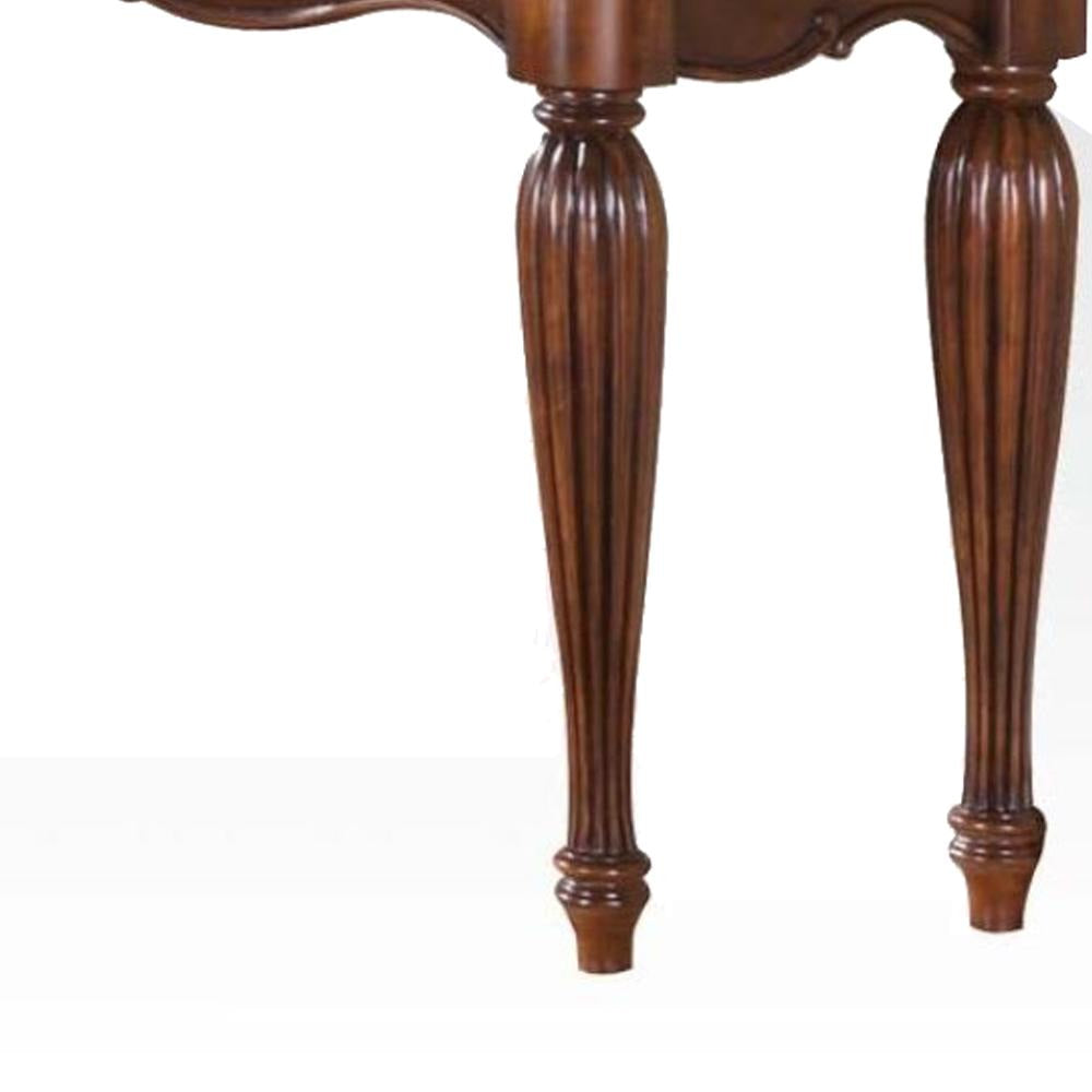 Wooden Sofa Table with Carved Details Cherry Brown AMF-10292