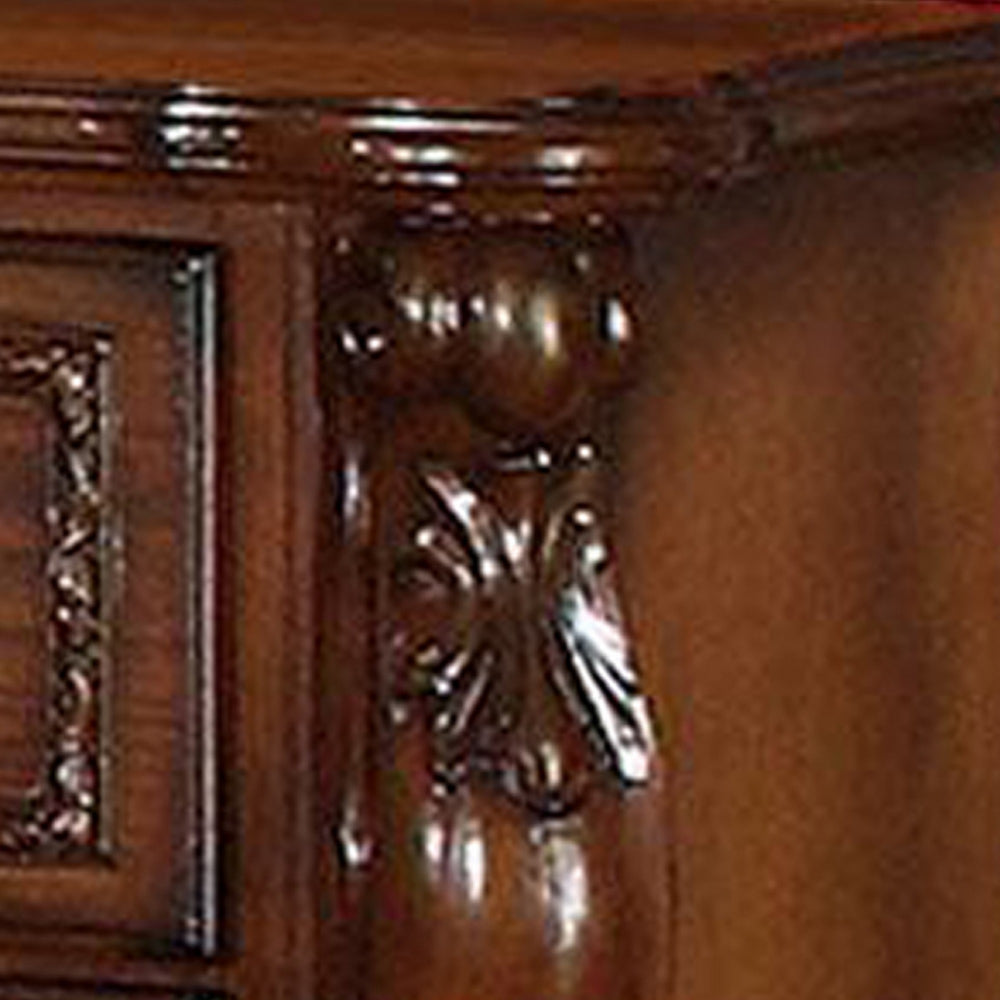 Wooden Night Stand with Two Drawer In Traditional Style Brown AMF-12143