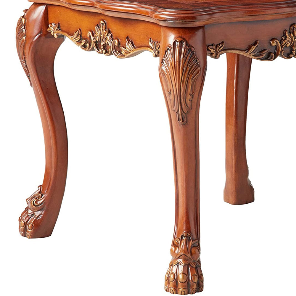 Wooden End Table In Traditional Style Cherry Oak Brown AMF-12166