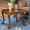 Wooden End Table In Traditional Style , Cherry Oak Brown