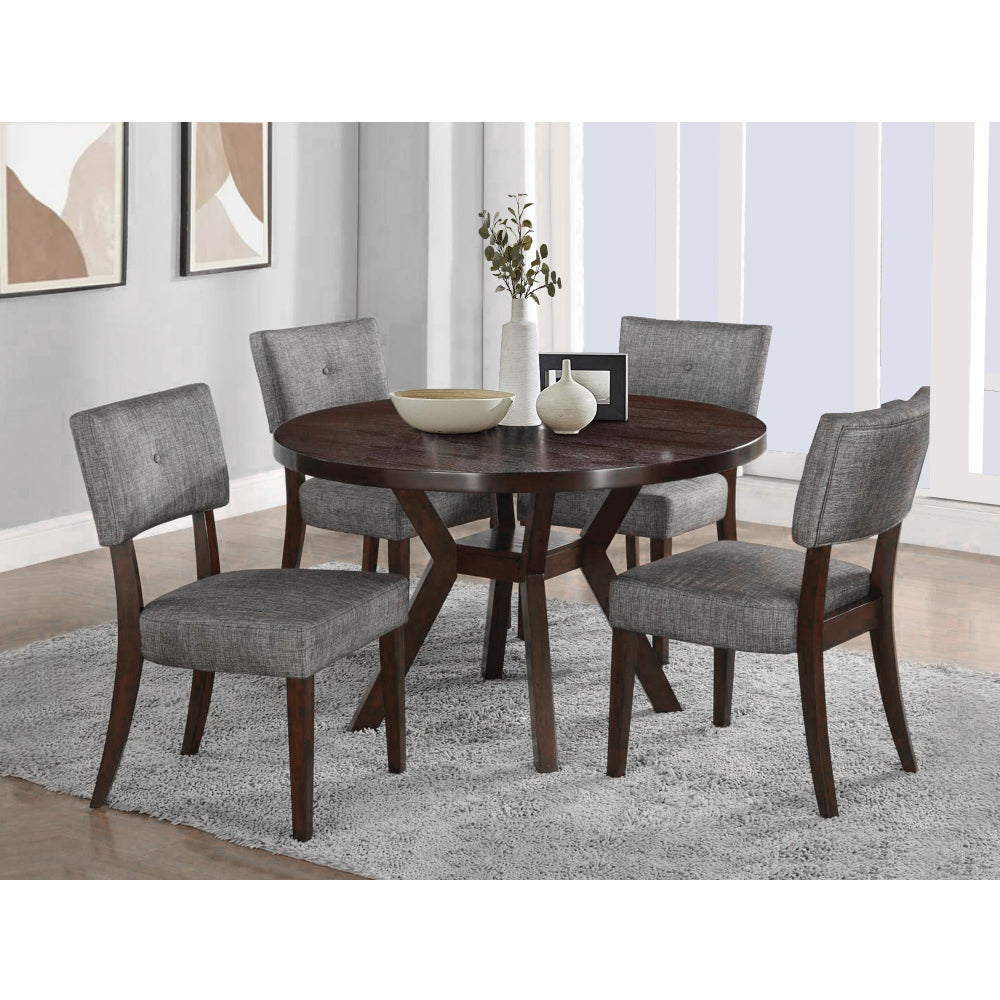 Round Wooden Dining Table, Espresso Brown By Casagear Home