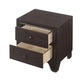 Wooden Night Stand with Two Drawer Espresso Brown AMF-19573