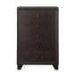 Wooden Chest with 5 Spacious Drawers Espresso Brown AMF-19576