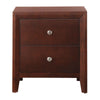 Wooden Nightstand with Two Storage Drawers Cherry Brown AMF-20403