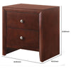 Wooden Nightstand with Two Storage Drawers Cherry Brown AMF-20403