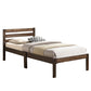 Wooden Twin Size Bed with Slatted Design Headboard Rustic Brown AMF-21520T